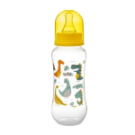 Akuku maitinimo buteliukas, 250 ml su silikoniniu žinduku Dinozaurai