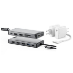 ALOGIC Dual USB-C Super Hub 10-in-1-hub Dual HDMI 4K@60Hz, pilkos spalvos