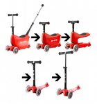 Vaiki&scaron;kas paspirtukas Micro Mini2go Deluxe Plus Red