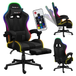 Žaidimų kėdė Huzaro Force 4.7 RGB Mesh, 67&times;50&times;123 cm , juoda