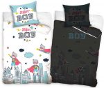 Vaiki&scaron;kas &scaron;viečiantis tamsoje patalynės komplektas Super Boy, 140x200, 2 dalių