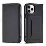Hurtel Magnet Card Case skirtas iPhone 12 Pro Max, juodas