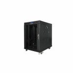 Rack 19" - Lanberg - FF01-8015-12BL - 15U - Stiklinė Durys - Plok&scaron;čias Pakuotė Juoda