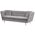 Beliani modernus pilkos spalvos veliūrinis kampinis sofa