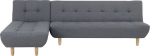 Shumee L formos kampinė tekstilės sofa-lova, tamsiai pilka &ndash; Beliani