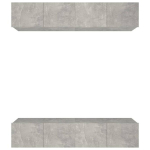 TV spintelės, Mediena, 4vnt., 80x30x30cm, betono pilka