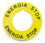 Geltona apskrita ženklinimo lentelė "energia Stop" fi42