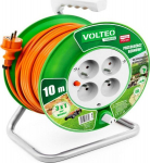 Volteo Ilginamasis laidas su būgnu, 10m, 4 lizdai, oranžinis