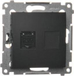 Simon 54 tinklo lizdas Rj45 Cat 6, juodas matinis