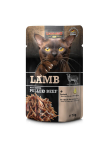Leonardo lamb + extra pull Beef katėms su aviena ir tro&scaron;kinta jautiena 70 g &times; 16 vnt