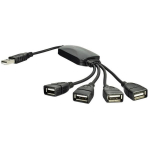 Akyga AK-AD-13 4 prievadų USB 2.0 adapteris, juodas