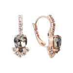 Auskarai moterims DiamondSky &bdquo;Leonora II (Black Diamond)&ldquo; su Preciosa kristalais DS02A652