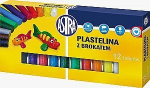 Plastilinas su blizgučiais 12 spalvų ASTRA - ASTRA kanceliarinės prekės