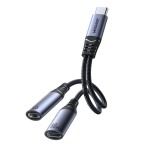 &bdquo;Joyroom SY-C03&ldquo; USB-C į 2x USB-C 2in1 DAC adapteris &ndash; juodas