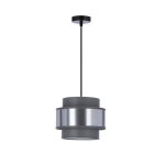 Kabantis &scaron;viestuvas Candellux Hare juodas 1x60W E27 pilkas/sidabrinis gaubtas
