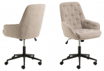 Actona Erik moderni ra&scaron;omojo stalo kėdė su smėlio spalvos tinkliniu audiniu