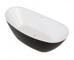 Vonia Besco Ayla Black&White Matt, 170 x 80 cm, su chrome sifonu
