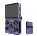 R36S Retro vaizdo delninė žaidimų konsolė, skirta 64G ir 1500 klasikiniams žaidimams, violetinė