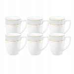 Puodelių rinkinys Wilmax, 6 vnt., 450 ml., biały|odcienie ż&oacute;łtego i złota