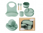 Silikoninis kūdikių indų rinkinys MoMi Ami, green