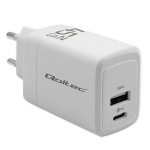 Įkroviklis maitinimo 45w , GaN | 5-20V | 1.5-3A | 1 x USB-C PD | 1x USB QC 3.0 Qoltec