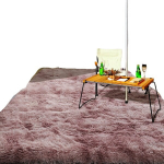 Fluffy Madingas Ry&scaron;kus Kilimas Namų Terasai, Kaklarai&scaron;tis Dažytas pilkai violetine spalva