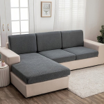 Elastingas boho stiliaus sofos užvalkalas,  Vidutinė pilka