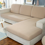 Tampri sofa užvalkalo medvilninė megzta veliūrinė danga.,  chaki 1
