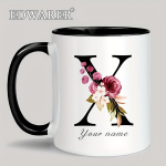 1vnt A-Z Raidžių Personalizuotas Keraminis Puodelis 11oz., 【Y】 11 uncijų
