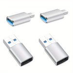 USB-C ir USB adapterių rinkinys,  Sidabrinis