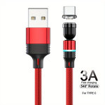 Magnetinis 540&deg; sukamas USB-C laidas, Raudona