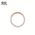G23 titaninis septumo klikeris,  &Scaron;one CZ Rose Golden