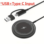 Magnetinis belaidis įkroviklis iPhone, Juodas PD ir USB A