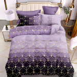 Geometrinis mikropluo&scaron;to patalynės komplektas, Violetinė