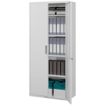 Dokumentų spinta, biuro spinta, 5 lentynos, metalas, 80B x 40T x 180H cm, balta, Balta