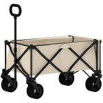 Sodo vežimėlis, kurio keliamoji galia 100 kg, sulankstomas transportavimo vežimėlis su nuimamu tentu, 90 x 48 x 92 cm, smėlio spalvos, Smėlio spalvos