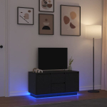 Televizoriaus spintelė su led ap&scaron;vietimu, juoda, 100x41x50 cm
