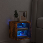 Sieninė Televizoriaus spintelė，TV spintelė，TV staliukas su LED lemputėmis, dūminė, 30x28,5x30cm CFE435489