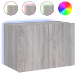 Sieninė Televizoriaus spintelė，TV spintelė，TV staliukas su LED lemputėmis, pilka ąžuolo, 60x35x41cm CFE880820