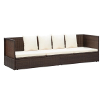 Sodo sofa，Lauko sofa su pagalvėlėmis ir pagalvėmis, ruda, poliratanas CFE32110
