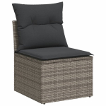 Sodo sofos，Lauko sofa dalis su pagalvėmis, pilka, poliratanas, be porankių CFE61144