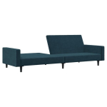 Dvivietė sofa-lova，Poilsio sofa, mėlynos spalvos, aksomas CFE75093