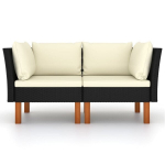 Kampinės sofos，Poilsio sofa, 2vnt., poliratanas ir eukalipto masyvas CFE79142
