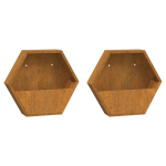 Sieniniai loveliai, 2vnt.，Gėlių dėžė，Gėlių vazonas, rūdžių, 46x10x40cm, Corten plienas CFE45962