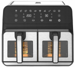 Dviguba kar&scaron;to oro gruzdintuvė BASS BH10881 9L 2500W su LED ekranu, 10 programų, dviem stalčiais ir langeliais