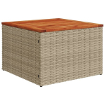 Sodo stalas，Lauko stalas, smėlio spalvos, 55x55x37cm, poliratanas ir akacija CFE239354