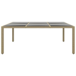 Sodo stalas，Lauko stalas, smėlio, 200x150x75cm, stiklas/poliratanas CFE140013