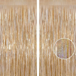 &Scaron;ampano spalvos blizgi kutų užuolaida (2 vnt., 1x2 m)