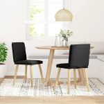 valgomojo kėdės，stalo kėdės, 2vnt., juodos spalvos, audinys CFE232988