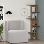 Kampinė Lentyna, Saso, Decortie, 37 x 141 x 37 cm, Tamsus ąžuolas